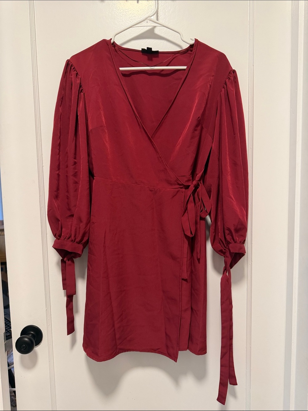 Red Wrap Mini Dress with Tie Waist Topshop